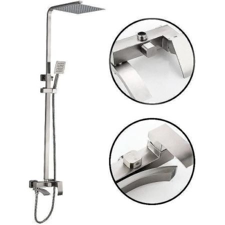Душевая стойка ALMAes ECO GK-0328 настенная цвет хром