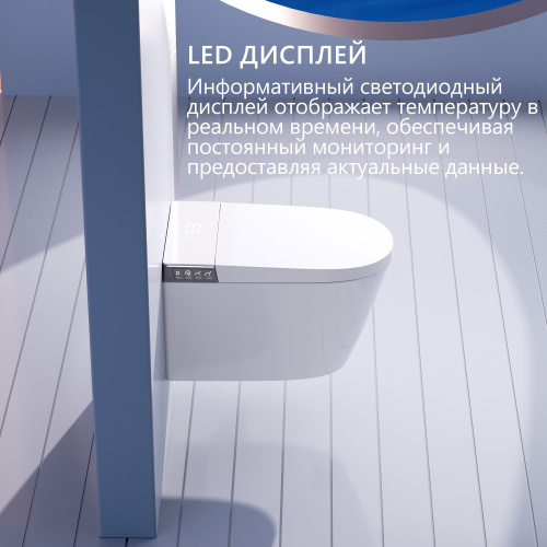 Унитаз подвесной Abber Bequem AC1120S белый с сиденьем микролифт  смыв импульсный - фото 4