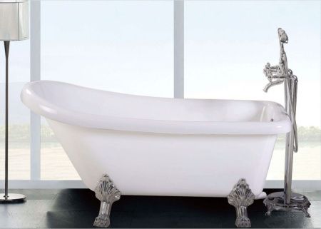 Ванна акриловая Cerutti SPA CT9321 170х75 отдельностоящая асимметричная с ножками