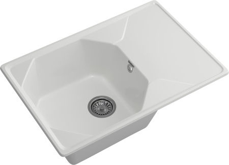 Кухонная мойка Granfest Unique U-740L иней 74х50 цвет белый поверхность матовая