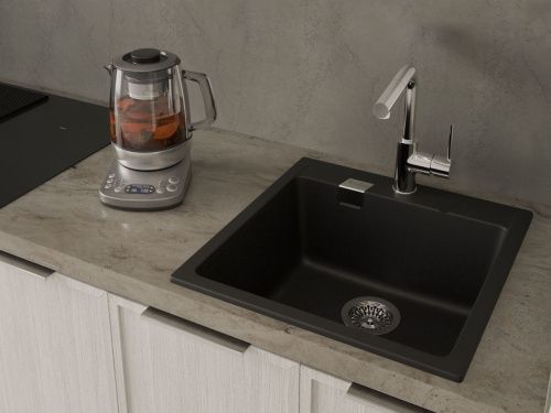 Кухонная мойка Rivelato RAUM RM-50 nero 50х51 цвет черный - фото 5