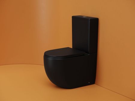 Унитаз напольный с бачком Ceramica Nova METROPOL CN4001TMB черный с сиденьем микролифт безободковый смыв торнадо