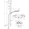 Душевой гарнитур Hansgrohe Ecostat 24272670 настенный цвет черный с термостатом