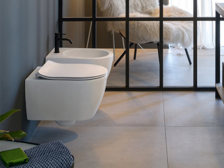 Чаша унитаза подвесная Scarabeo Glam 5201/TW цвет белый глянцевый без сиденья безободковая смыв торнадо