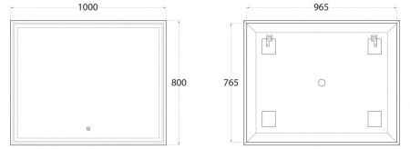 Зеркало с подсветкой Art&Max MONZA AM-Mon-1000-800-DS-F 100х80 подвесное