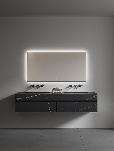 Зеркало в ванную Boheme 543-140-GM 140х70 цвет графит матовый - фото 2