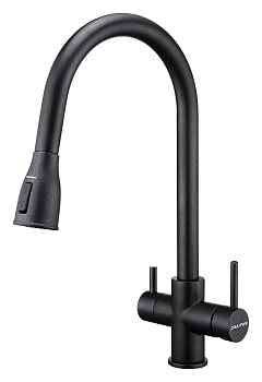 Смеситель для кухни Paulmark LANGE La214212-418 на раковину черный металлик без термостата