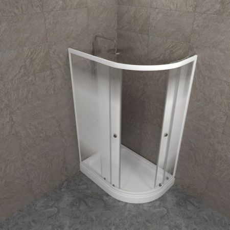 Душевой уголок Тритон Коралл Щ0000068949 120х80 стекло с рисунком профиль белый с поддоном