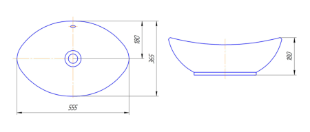 Раковина мебельная керамическая Kirovit Гамма 56 4620008198989 60х40 накладная цвет белый