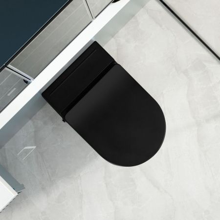 Унитаз подвесной Abber Bequem AC1108PMB черный с сиденьем микролифт безободковый импульсный смыв