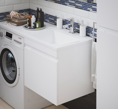 Тумба под раковину Corozo Альтаир SD-00000501 57х47х41 подвесная цвет белый - фото 5