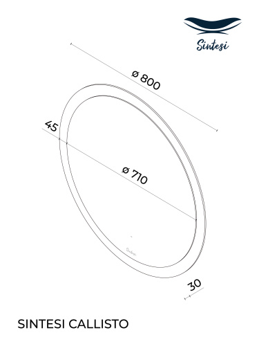 Зеркало в ванную Sintesi CALLISTO SIN-SPEC-CALLISTO-80 80х80 цвет черный - фото 2