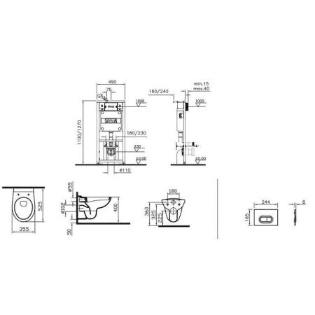 Комплект унитаз с инсталляцией и клавишей смыва Vitra Normus 9773B003-7201