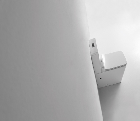 Унитаз напольный с бачком CeramaLux 2170 белый глянцевый с сиденьем микролифт безободковый каскадный смыв