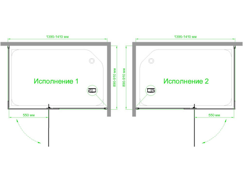 Душевой уголок Royal Bath HPVD RB9140HPVD-T 140х90 стекло прозрачное профиль белый без поддона - фото 4