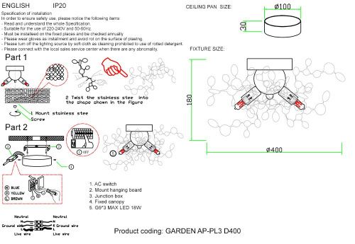 Светильник настенный Crystal Lux Garden (Гарден) GARDEN AP-PL3 D400 GOLD - фото 4