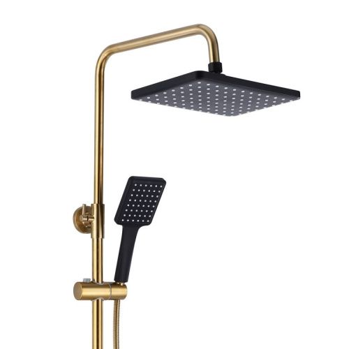 Душевая стойка Bronze de Luxe EL77GB настенная цвет матовое золото/черный - фото 5
