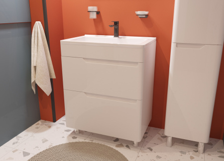 Тумба с раковиной Эстет Kare Luxe ФР-00007071 70х45х86 напольная цвет белый