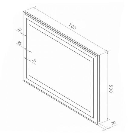 Зеркало с подсветкой Maretti Aria AR147050P16EL 70х50 подвесное
