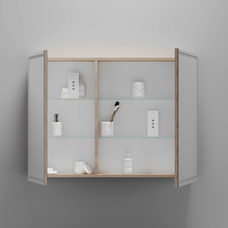 Зеркало-шкаф Sancos Mirror MI100EG 99х15х74 настенный цвет дуб галифакс натуральный