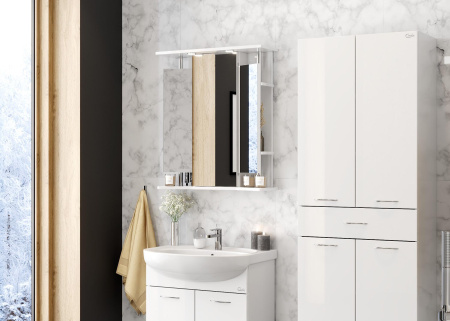 Зеркало-шкаф Onika Валерия 206505 65х21х76 подвесной цвет белый