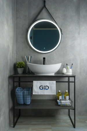 Раковина керамическая Gid Lago 51108 60х40 накладная цвет белый без отверстий под смеситель