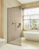 Душевая перегородка Maybah Glass MGD-1353-3у 100х195 стекло тонированное профиль золото