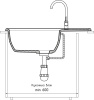 Кухонная мойка Granfest Vertex V-780L графит 78х50 цвет графит поверхность матовая