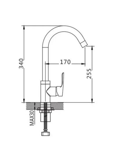 Смеситель для кухни Shevanik S5153 на мойку хром - фото 3