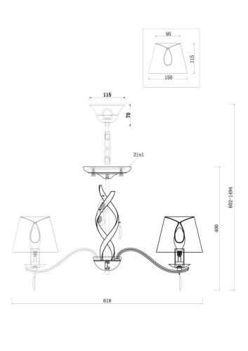 Люстра Freya Monique FR2001PL-05G - фото 2