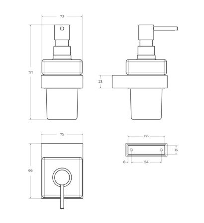 Дозатор Cezares SLIDER SLIDER-SOIS-V-IN
