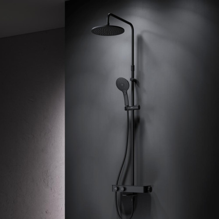 Душевая стойка Am.Pm Inspire V2.0 F0750A522 настенная цвет черный с термостатом
