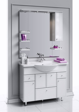 Зеркало в ванную Aqwella Y Ba.02.10 100х108 цвет белый