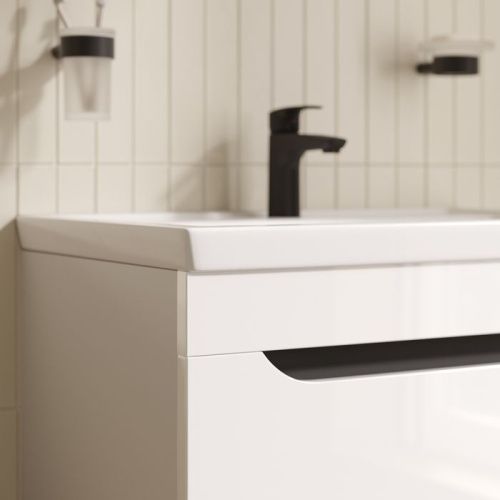 Тумба с раковиной IDDIS Ray RAY70W0i95K 71х47х61 подвесная цвет белый - фото 3