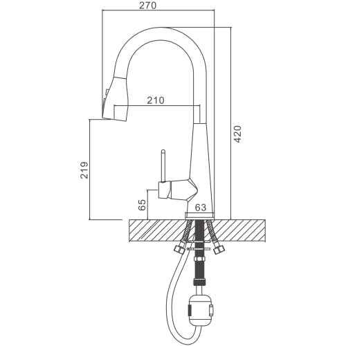 Смеситель для кухни Belz B816 B74816-6 на столешницу никель - фото 2