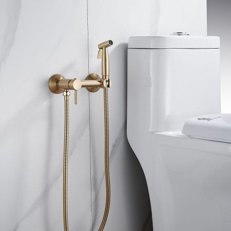 Гигиенический душ со смесителем Shevanik S107G золото