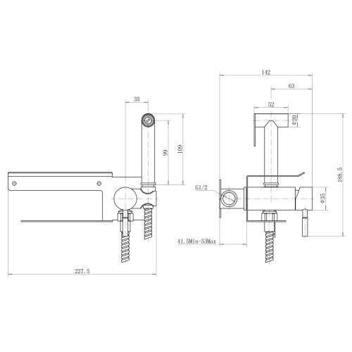 Гигиенический душ со смесителем Fashun A57703-7 черный - фото 3