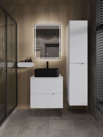 Тумба с раковиной Orange Line Li-60TuwMDF+B02-460MB 60х50 подвесная цвет белый