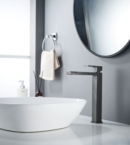 Смеситель для раковины Knotlor STABLE KN-24/GMP на столешницу вороненая сталь - фото 4