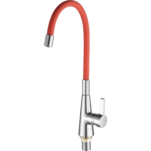 Смеситель для кухни Fashun A4153+B06 на мойку хром/красный - фото 2