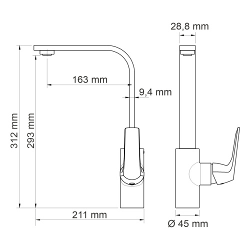 Смеситель для кухни Wasserkraft Neime 1900 1907 на мойку хром - фото 4