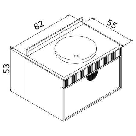 Тумба с раковиной Orka Molino 5004666 80х60 подвесная цвет черный
