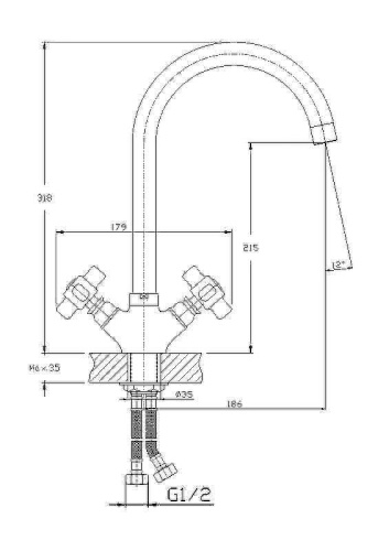 Cмеситель Haiba HB4118 на мойку хром - фото 2