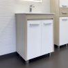 Тумба с раковиной Comforty Тулуза 00-00016586CF 60х50 напольная цвет белый/бежевый