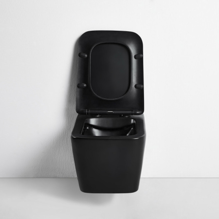 Унитаз подвесной Bond Cube F04-108 черный с сиденьем микролифт безободковый душевой смыв