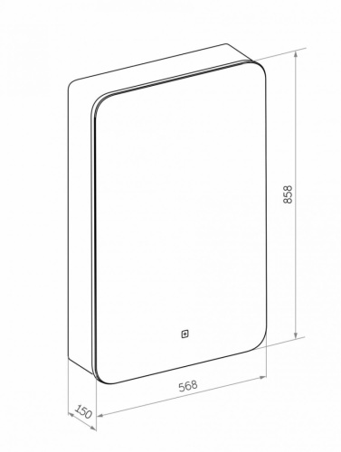 Зеркало-шкаф Art&Max LECCE AM-Lec-560-850-1D-R-DS-F-Nero 56,8х85,8 - фото 4