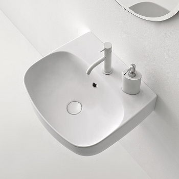 Раковина из сантехнического фарфора Kerasan Nolita 534030*1 50х45 накладная цвет белый матовый