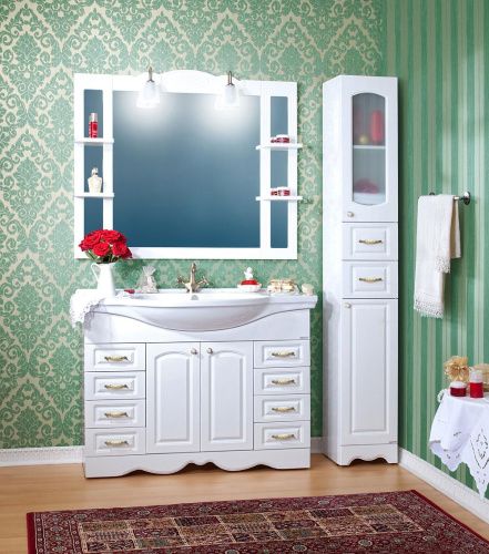 Зеркало-шкаф с подсветкой Бриклаер 4627125411359 120х16х99 подвесной цвет белый - фото 5