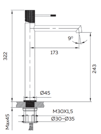 Смеситель для раковины AltroBagno Intento AltroBagnoIntento010217MW на столешницу белый