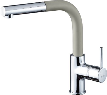 Смеситель для кухни Rivelato 9022203 topazio cromo на мойку хром/бежевый